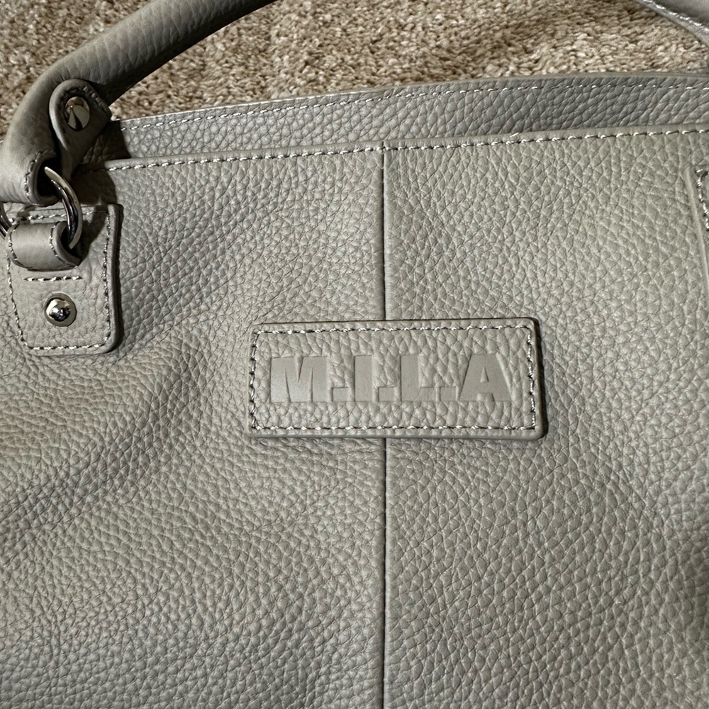 Gray Leather Mila bag
